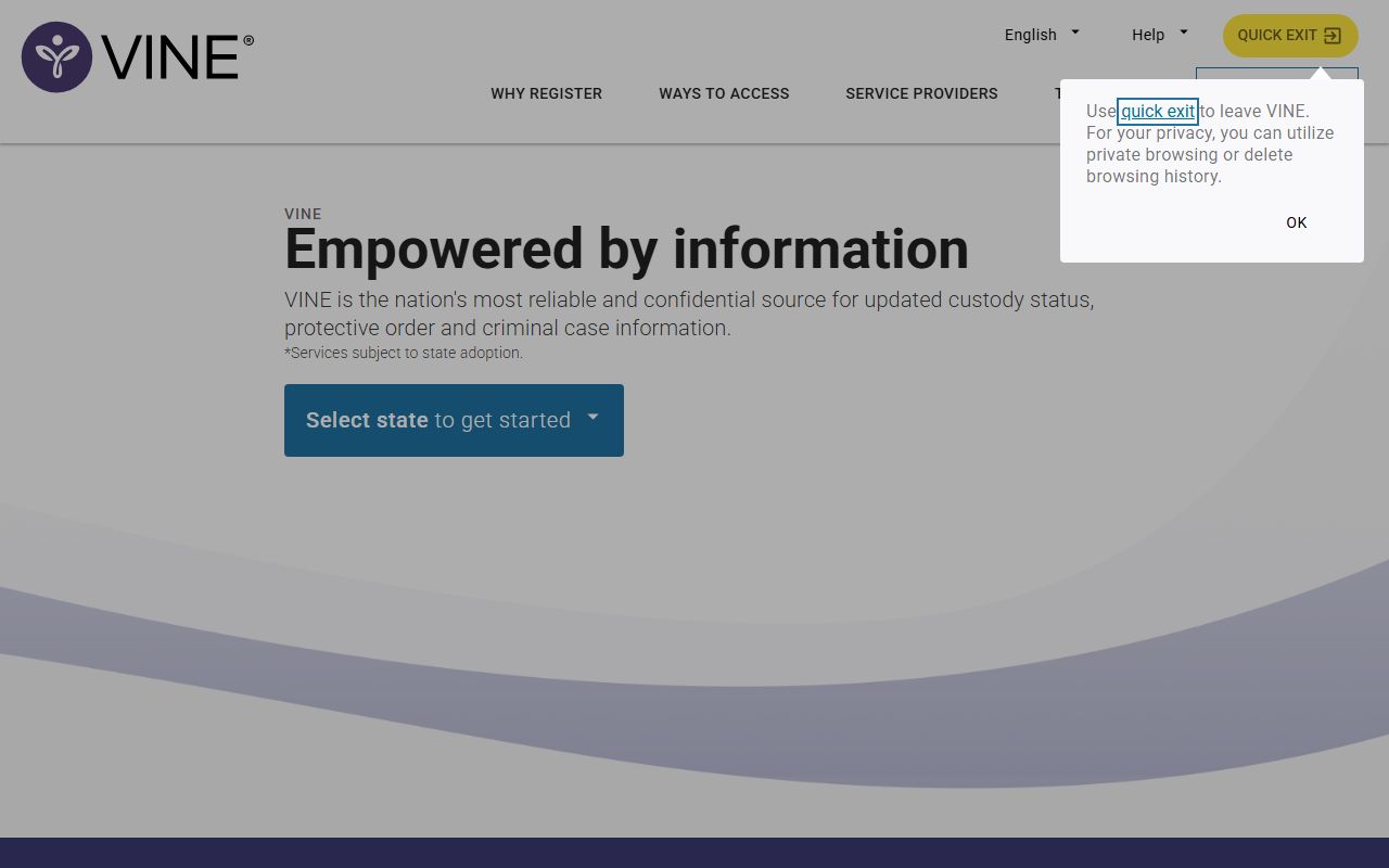 VINELink Kansas custody notification resource for Pawnee County jail records